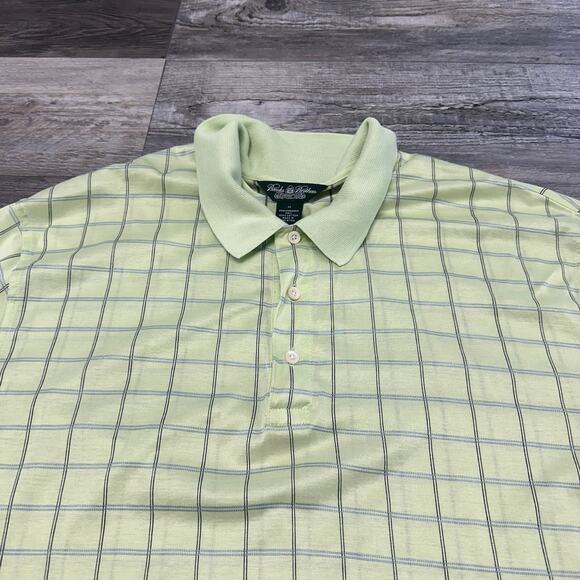 Brooks Brothers Country Club Green Grid Check Men XL Performance Knit Polo Shirt - Picture 3 of 9